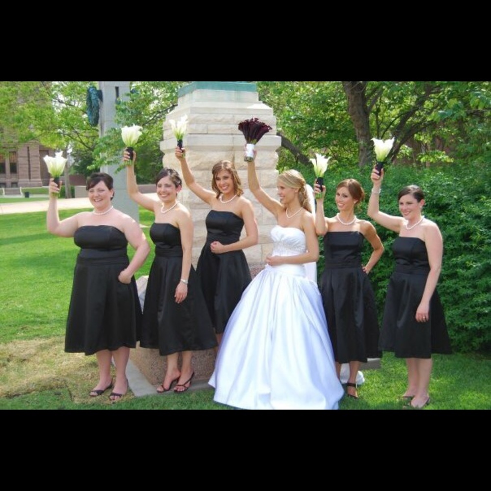 Black satin dress